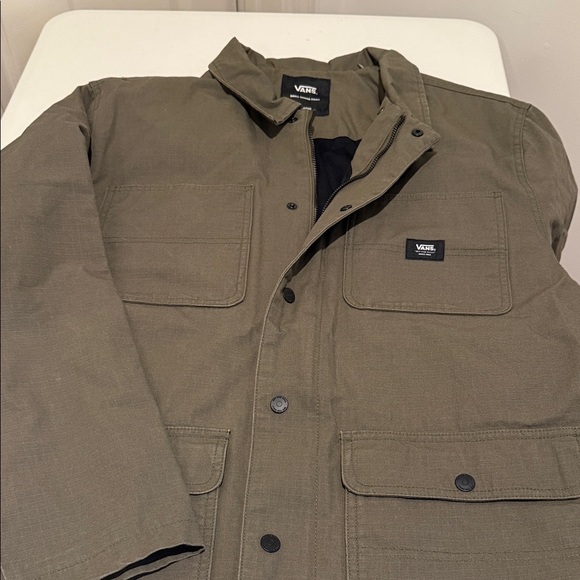 NWOT Vans Drill Chore Lined Heavyweight Canvas Zip Snap Close Invisible Hood XL - Picture 3 of 12